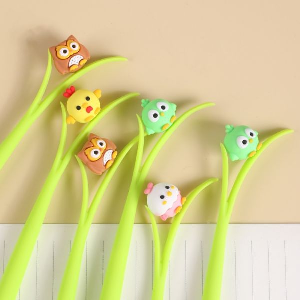 Colorful Soft Rubber Little Bird Gel Pens Wobble Neutral Pen for Gifts Prizes