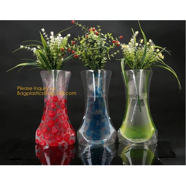 home decoration pvc flexible flower vase,Professional clear pvc vase vinyl vase,reusable vinyl vase,vinyl folding vase,f