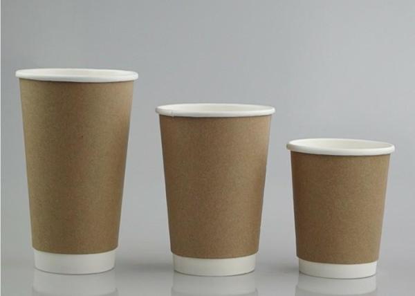 Quality Recycle Double Wall Custom Printed Paper Coffee Cups Soak Proof Biodegradable for sale