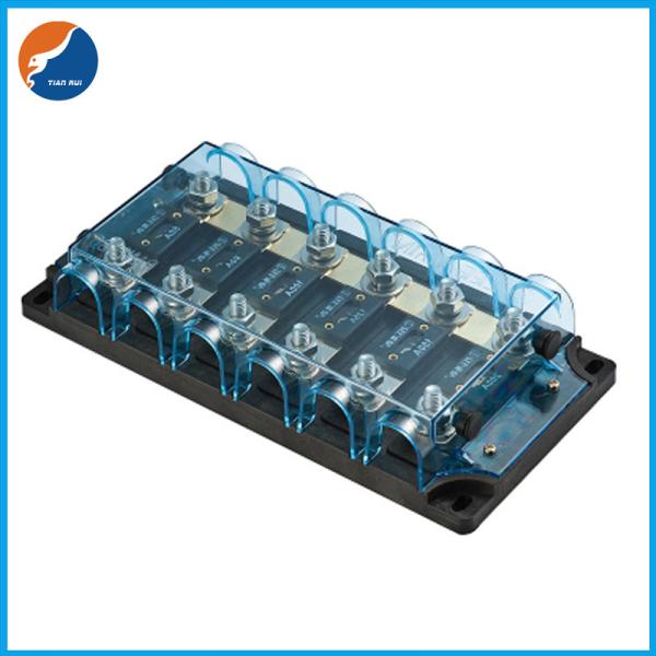 Quality BANL-B6 In-Line 6 Way Position Circuit Fuse Holder Clear Plastic Case Power Distribution Car Automotive ANL Fuse Blocks for sale