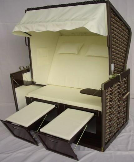Quality Swimming Pool Black Roofed Beach Chair & Strandkorb Suit For All Weather for sale