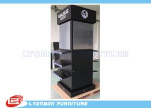 China Four - Sides Black MDF Display Stand With Digital Printing LOGO / Stick Graphics on sale