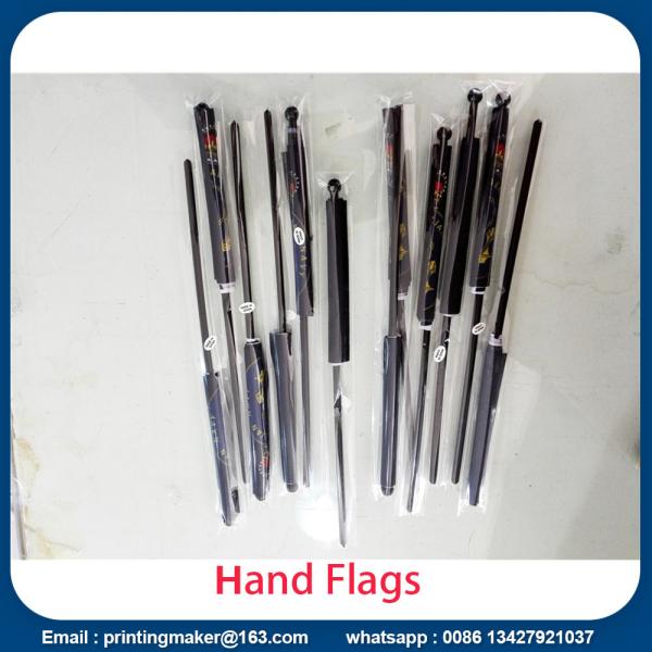 Quality Custom Hand Waving Flags with Solid Flagpole for sale