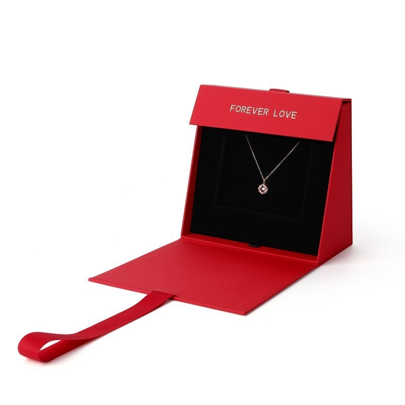 Flower Necklace Square Treat Card Board Gift Boxes For Women Customized