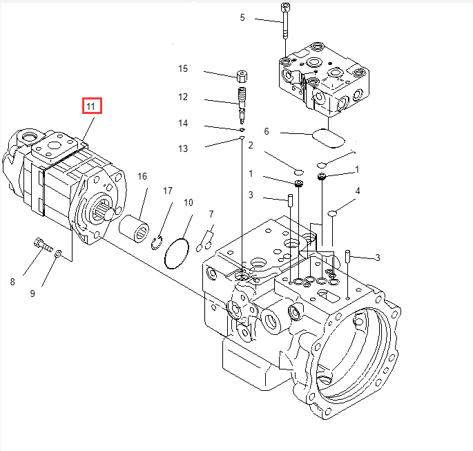 Belparts Hydraulic Gear Pump For Komatsu PC78-6EO Excavator Hydraulic Spare Parts 708-3T-04620