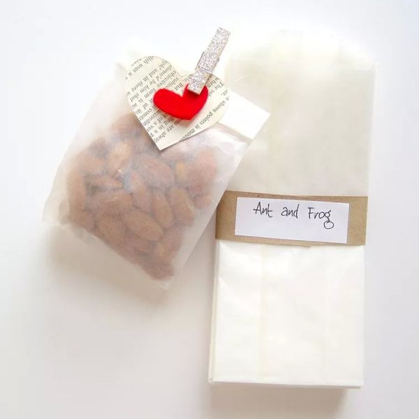 Biodegradable Flat Glassine Envelopes Lined V Shape Sharp Bottom Kraft Paper Sandwich Cookies Bags