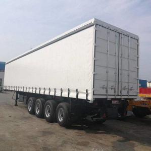 Enclosed Flatbed 50T 4 Axle CIMC Curtain Side Truck