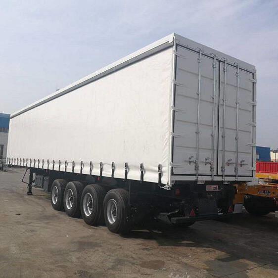 Quality Enclosed Flatbed 50T 4 Axle CIMC Curtain Side Truck for sale