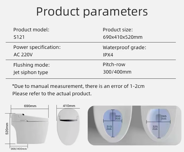 Automatic Sensor Flush Electric Bathroom Smart Toilet Japanese Style Floor Mounted