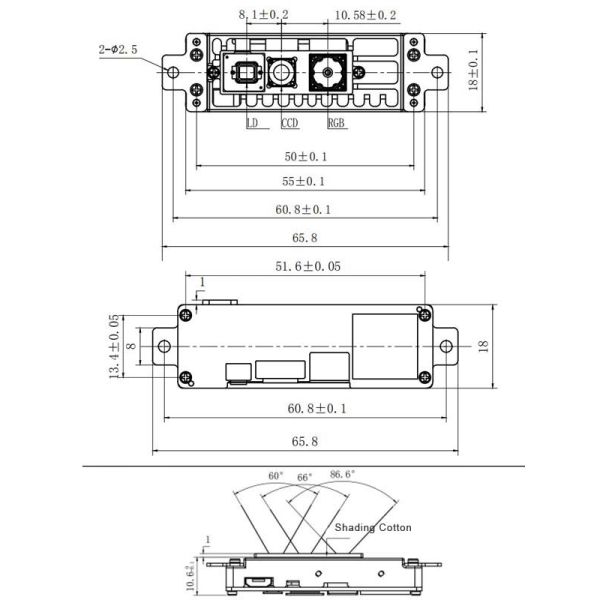 640×480 3.4W 940nm VCSEL RGB Face Recognition Camera