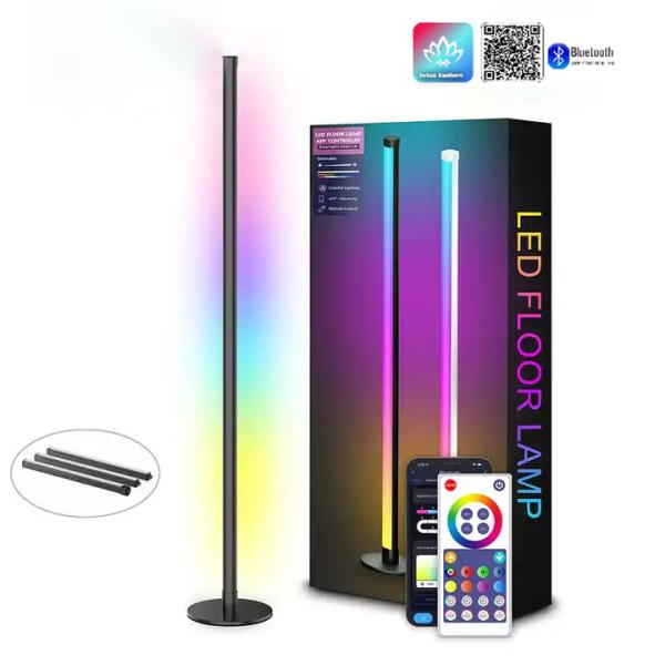 Quality Black Colour Changing Floor Lamp Power 10W Multi Colored Floor Lamp for sale