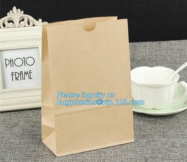 Custom Printing Recycled Brown Kraft Paper Bags,Custom Printed Factory Glassine Paper Bread Small Brown Bag, bagease