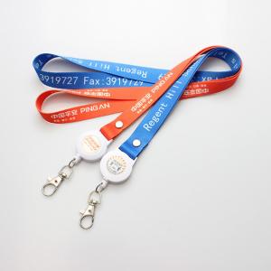 China Retractable id badge holder lanyards with logo badge reel retractable yoyo reel holder exhibition event lanyard on sale
