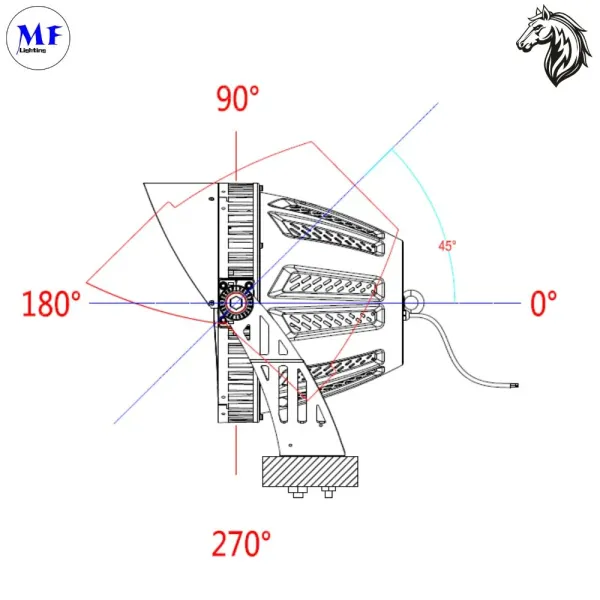 IK10 IP65 1000W Stadium Light 3000K/4000K/5000K/6000K Dimmable LED Flood Light For Soccer Fields