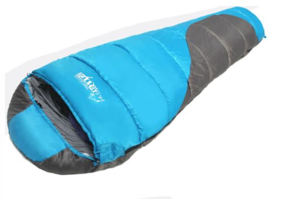 Quality Outdoor Dual Color Coated Polyester 210T 215*75CM 90% Duck Down Filling Mountain Sleeping Bags Warm Windproof Relax Zip Pouch for sale