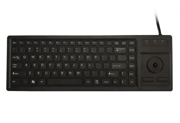 Quality PS2 Desk Top Industrial Long Range Keyboard And Mouse Black Resin Trackball for sale