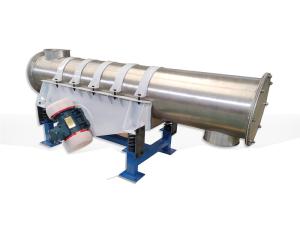 High Efficiency Small Size 400mm Diameter Tubular Vibratory Feeder For Chemical Particles Seat Installation