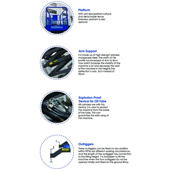 Max Height 10m Scissor Lift With Motorized Device Loading Capacity 300kg Optional Extension Platform