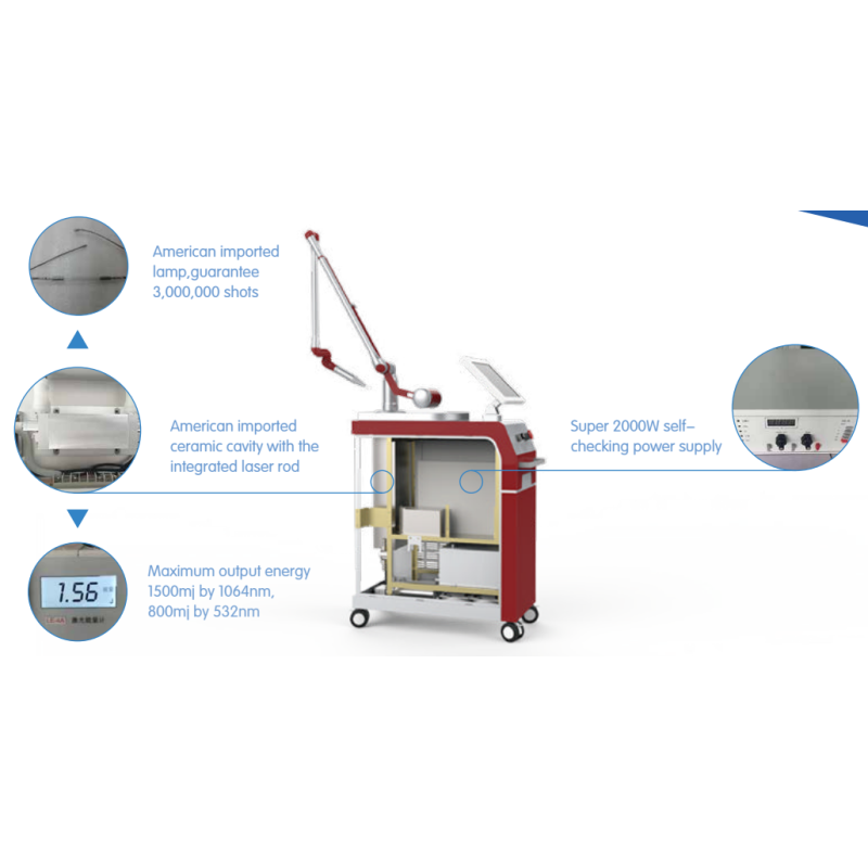 1064, 532 tattoo removal machine active q switch laser