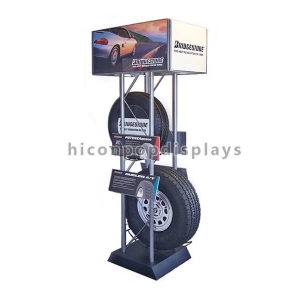 Car Accessories Retail Store Slatwall Display Stands Double Sided With Custom Logo