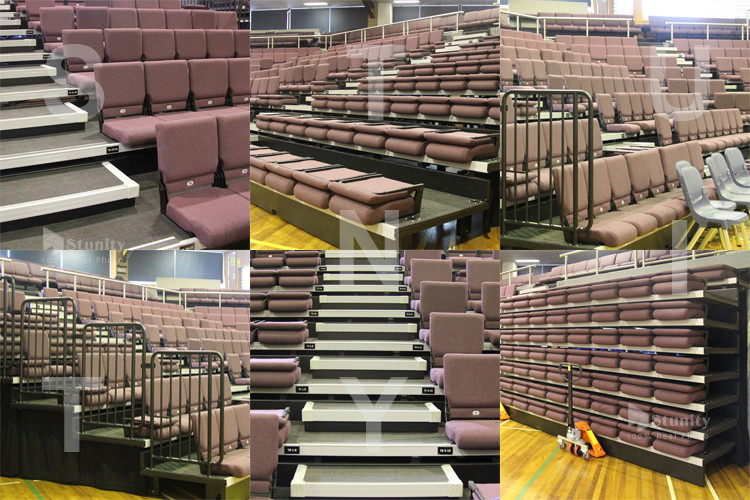 Multifunction Indoor Retractable Bleacher Seating System