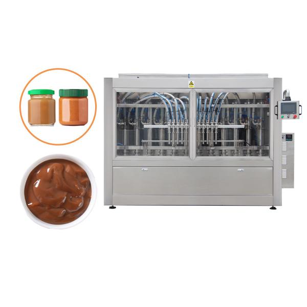 Quality Linear Full Automatic Piston Pump Chocolate Spread Jar Filling Machine for sale