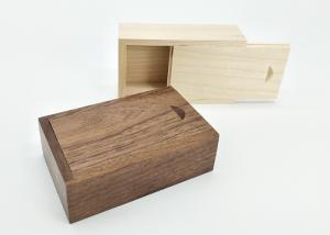 USB Flash Drive Storage Wooden Box With Sliding Lid Gift Package Design Custom Logo