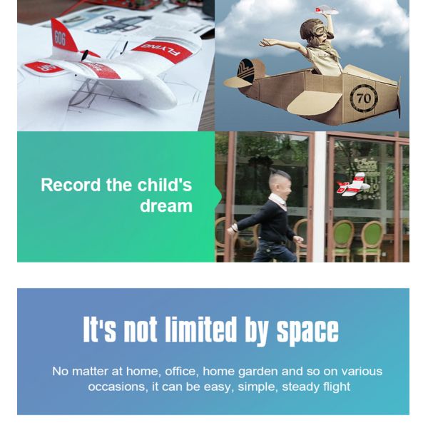 Indoor Mini Glider Foam Remote Control RC Airplane 3.7V Battery Powered
