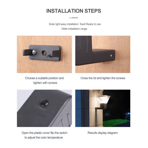 Outdoor Wall Mounted Solar Light , Solar body Induction Wall Lamp 3000k 6000k