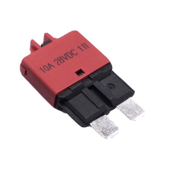 Quality E39 10Amp DC 28V 10A Plug In Circuit Breaker Manual Reset With Push Button for sale