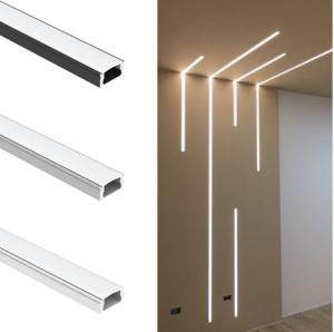 Buy cheap High Quality U Shape Black Alu Extrusion Housing Channel Diffused Cover For Lighting Strip Surface Led Profile Aluminum product