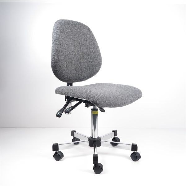 Gray Fabric Ergonomic Workbench Chairs Adjustable Large Back Laboratory Chairs