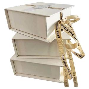 China White Black Magnetic Packaging Box With Ribbon Tied on sale