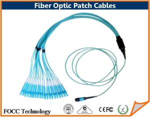 China Fiber Optic 24 Strands MPO to LC Breakout OM3 Multimode Patch Cables on sale