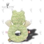 Child Friendly Educational Soft Toys Baby Comforter Frog Rattle Toy 15 X 9cm