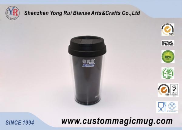 Quality Custom Black Double Wall Plastic Cup for Variety Children's Day Gift for sale