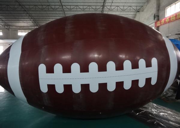 Quality Oval Helium Balloon with UV protected Printing , Colorful Egg Inflatable Rugb for sale