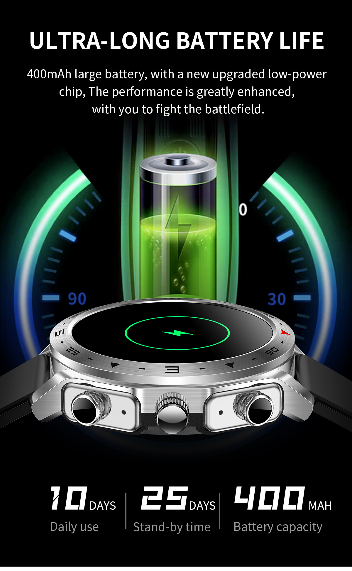 IPS Screen IP67 Waterproof Wireless Earphone Smart Watch Music Bracelet 1.52 Quot
