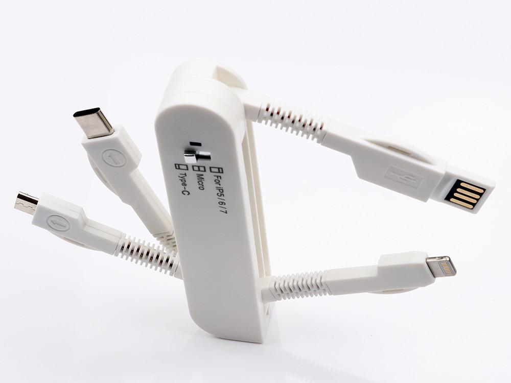 3 In 1 Swiss Army Knife Data Sync Cable , Android IPhone Mini USB Extend Data Cable