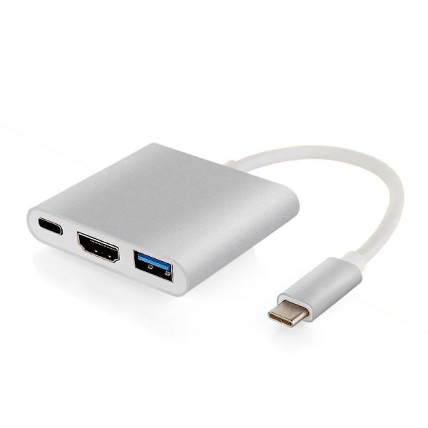 Quality Type-C 3.1 to USB 3.0 HDMI Type C Female Charger Adapter 3 in 1 Charging Port Hub for sale