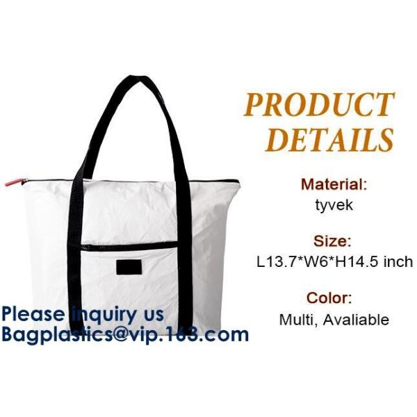 Reusable Promotional Green Tyvek Shopping Tote BagWaterproof Washable Eco k Handy Makeup Cosmetic Clutch Bag Cases