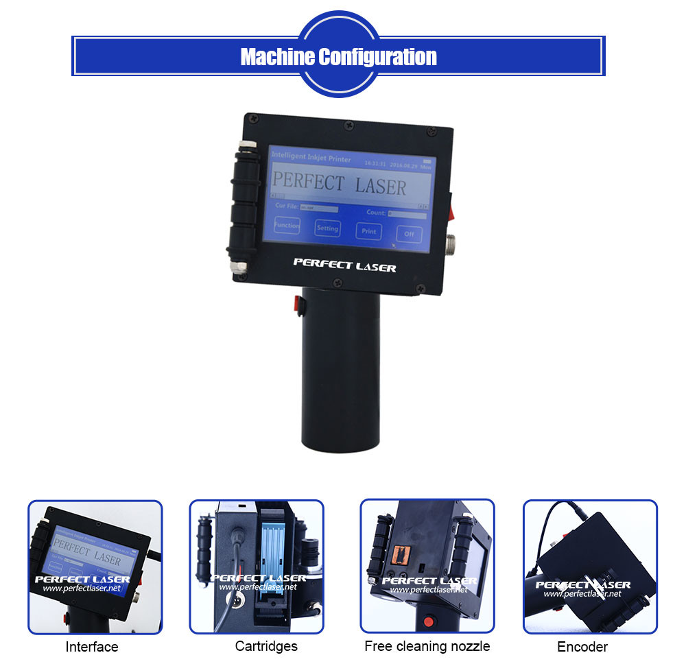 Industrial Handheld Portable Inkjet Printer For Batch Code / Expiry Date / Bar Code / Qr Code