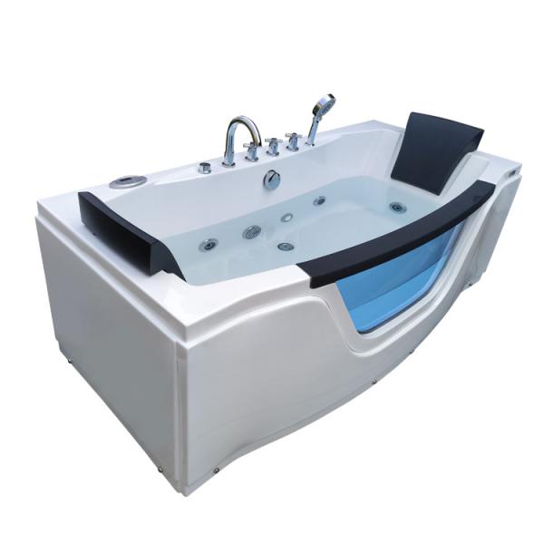 1.7m Acrylic Waterfall Whirlpool Bathtub Freestanding Two Person Equipment