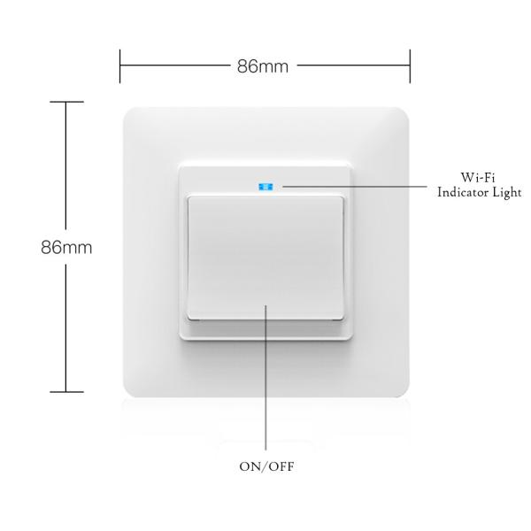 Quality EU UK Standard Tuya Smart Life WiFi Light Switch 10A 1 Gang Light Switch With LED Indicator for sale