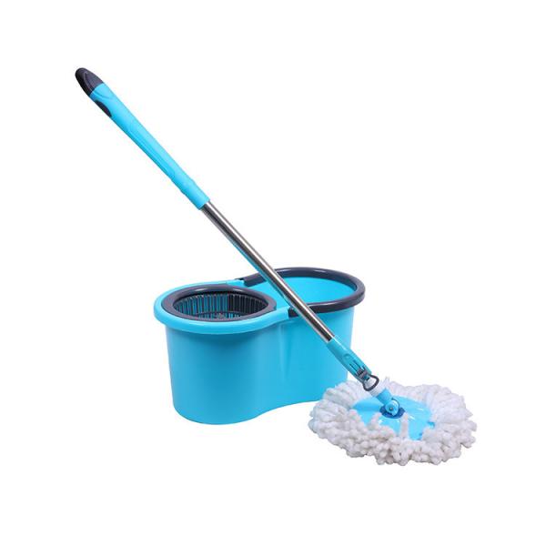 Quality Chenille Water Absorbent Rotating Mop And Bucket Handle Length 125cm for sale