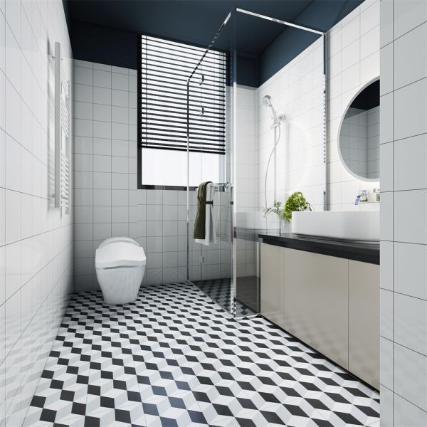 20x20cm Black Gray Ceramic Rustic Tile for Indoor Floor