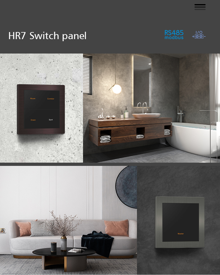 5 conjoined Wall Switch RS485 Proximity Sensor Backlight Function