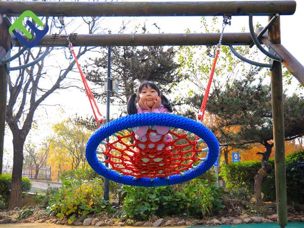 Quality Hanging Netted Seat Playground Net Swing 100cm 120cm Children Adventure Park for sale