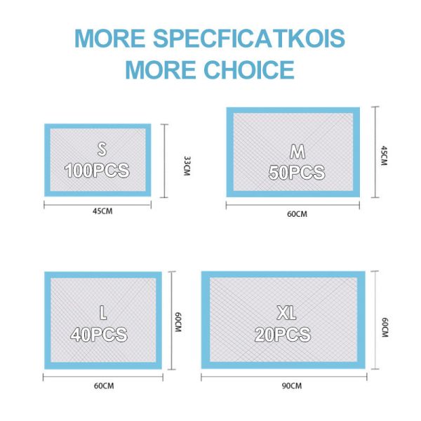 Dry Surface Blue Pet Underpads Non Woven 60*150cm Disposable Puppy Pads