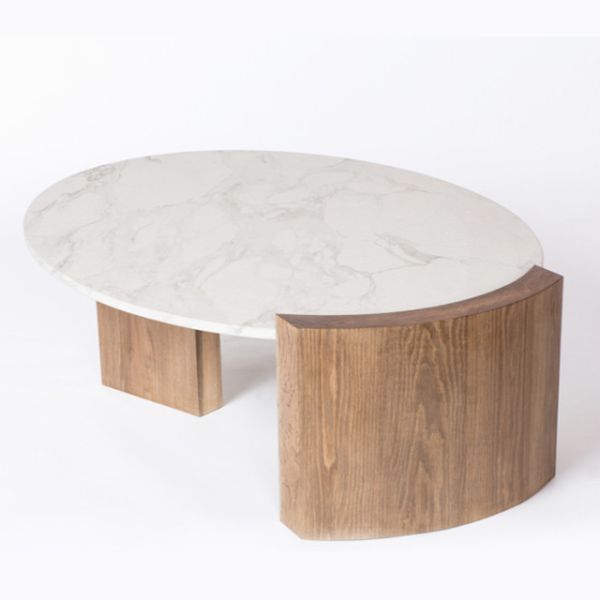 Minimalist Marble Topped Pedestal Coffee Table White OEM Available